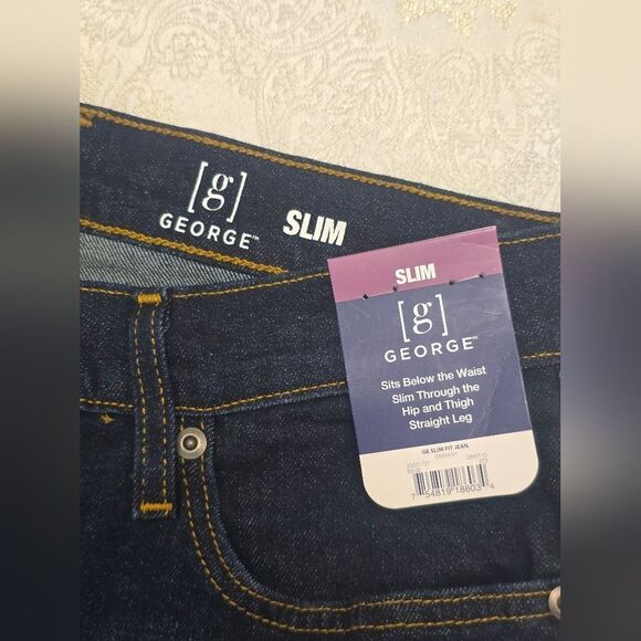 George Slim Fit  Blue Jeans Classic Style NWT - Picture 3 of 5